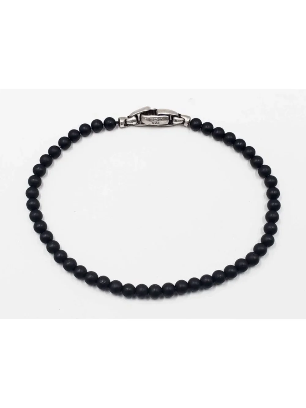 David Yurman Men's Spiritual Beads Bracelet Black Onyx with Sterling Silver